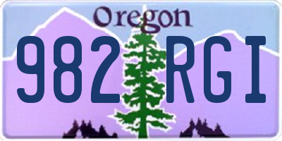 OR license plate 982RGI