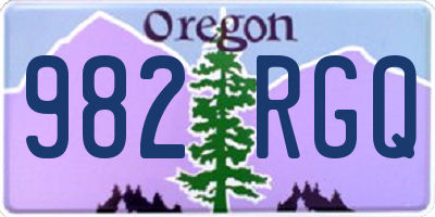 OR license plate 982RGQ
