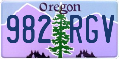 OR license plate 982RGV