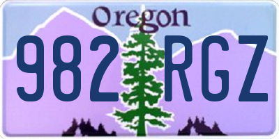 OR license plate 982RGZ