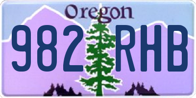 OR license plate 982RHB