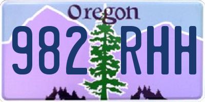 OR license plate 982RHH