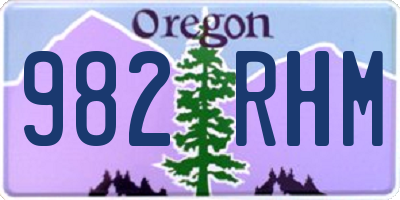 OR license plate 982RHM