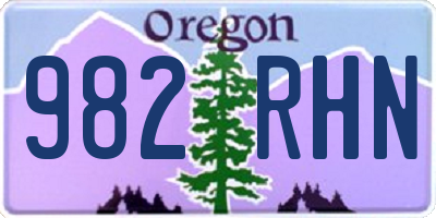 OR license plate 982RHN