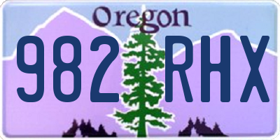 OR license plate 982RHX