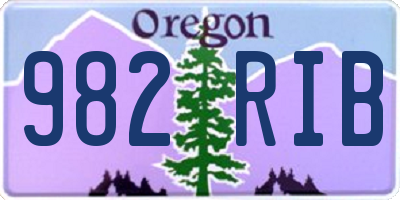 OR license plate 982RIB