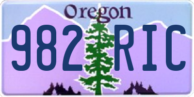OR license plate 982RIC
