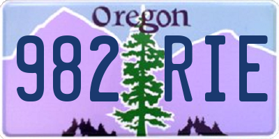 OR license plate 982RIE