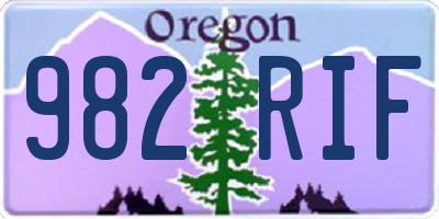 OR license plate 982RIF