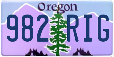 OR license plate 982RIG