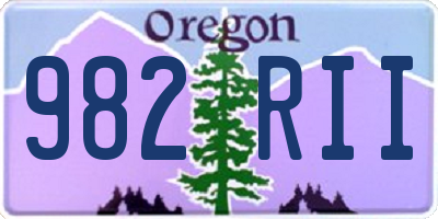 OR license plate 982RII