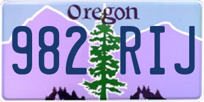 OR license plate 982RIJ