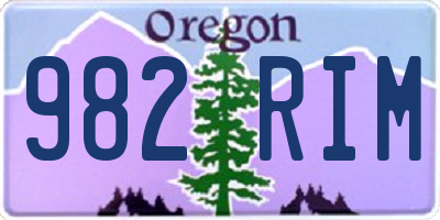 OR license plate 982RIM