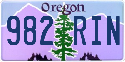 OR license plate 982RIN