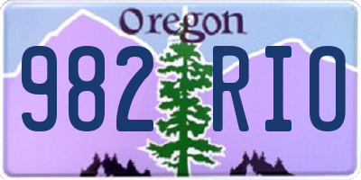 OR license plate 982RIO