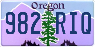 OR license plate 982RIQ