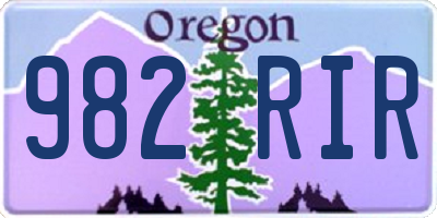 OR license plate 982RIR