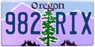 OR license plate 982RIX