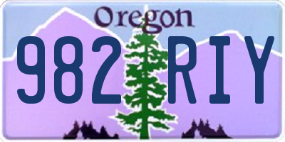 OR license plate 982RIY