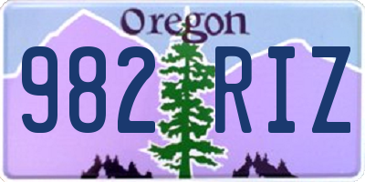 OR license plate 982RIZ