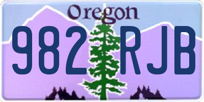 OR license plate 982RJB