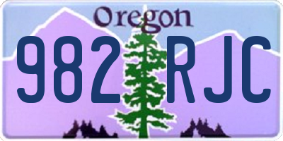 OR license plate 982RJC