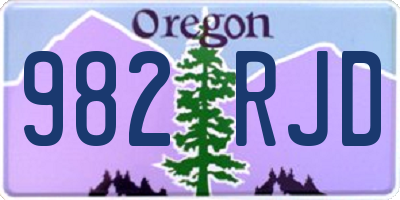 OR license plate 982RJD