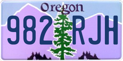 OR license plate 982RJH