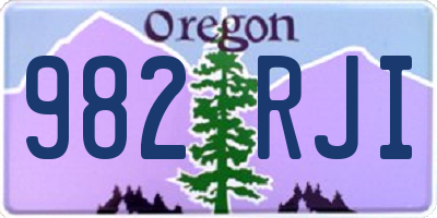 OR license plate 982RJI