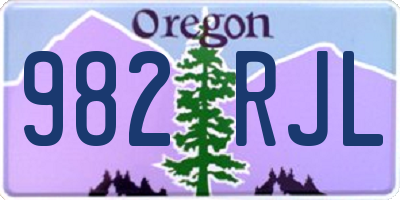 OR license plate 982RJL