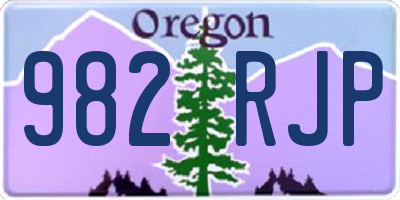 OR license plate 982RJP