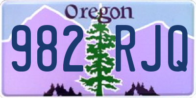 OR license plate 982RJQ