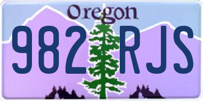 OR license plate 982RJS