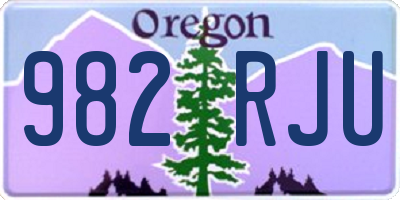 OR license plate 982RJU