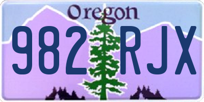 OR license plate 982RJX