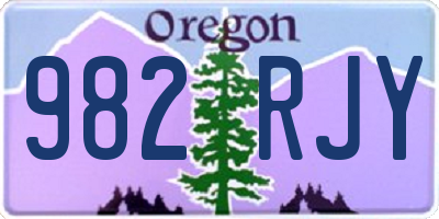 OR license plate 982RJY