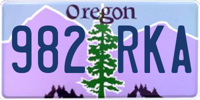 OR license plate 982RKA
