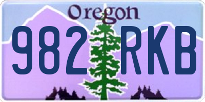 OR license plate 982RKB