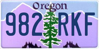 OR license plate 982RKF