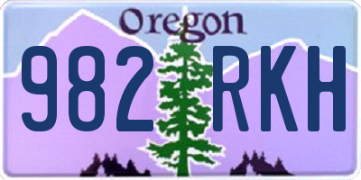 OR license plate 982RKH