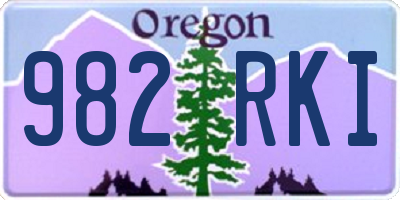 OR license plate 982RKI