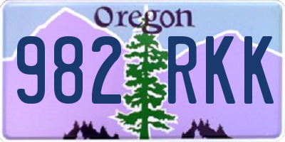 OR license plate 982RKK