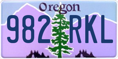 OR license plate 982RKL