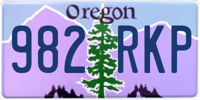 OR license plate 982RKP