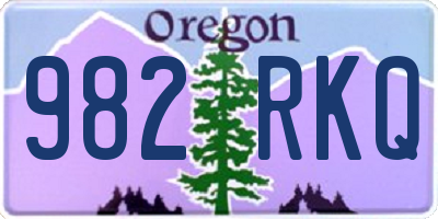 OR license plate 982RKQ
