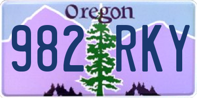 OR license plate 982RKY