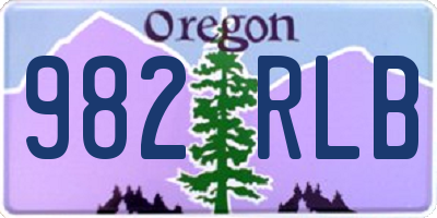 OR license plate 982RLB