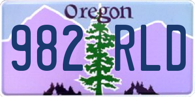 OR license plate 982RLD