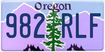 OR license plate 982RLF