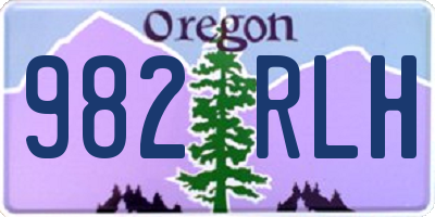 OR license plate 982RLH